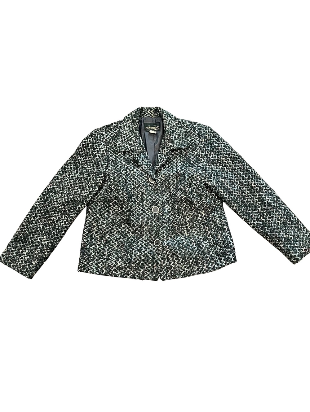 Requirements Petite black white textured blazer